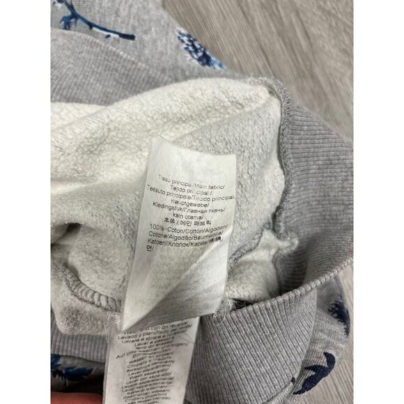 KENZO Gray Cotton Floral Printed Logo Crewneck Pullover Sweatshirt XS - Picture 3 of 6